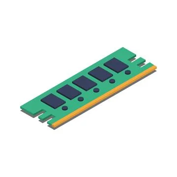 Ram Computer Isometric Illustrazione stock