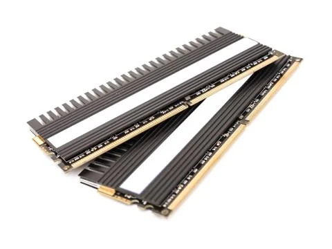 RAM Computer Memory Chip Modules With Heatsink 스톡 사진