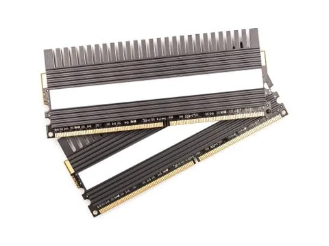 RAM Computer Memory Chip Modules With Heatsink 스톡 사진