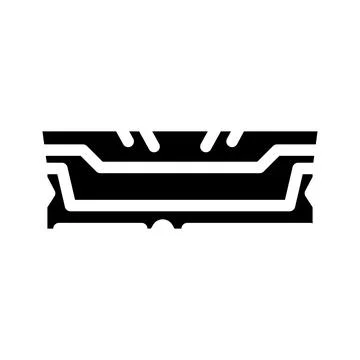 Ram computer part glyph icon vector illustration Stock Illustration
