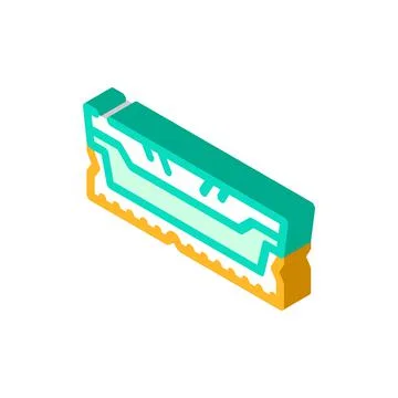 Ram computer part isometric icon vector illustration Stock Illustration