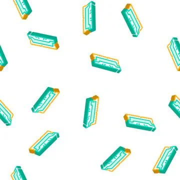 Ram computer part isometric icon seamless pattern Stock Illustration