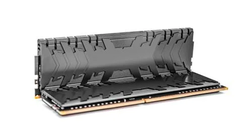 Ram DDR4 memory modules isolated on a white background. Stock Photos