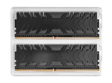 Ram DDR4 memory modules isolated on a white background. Stock Photos