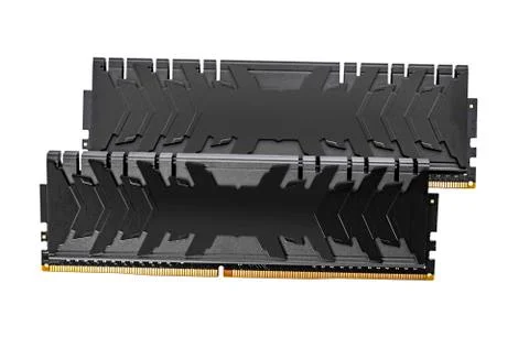 Ram DDR4 memory modules isolated on a white background. Stock Photos