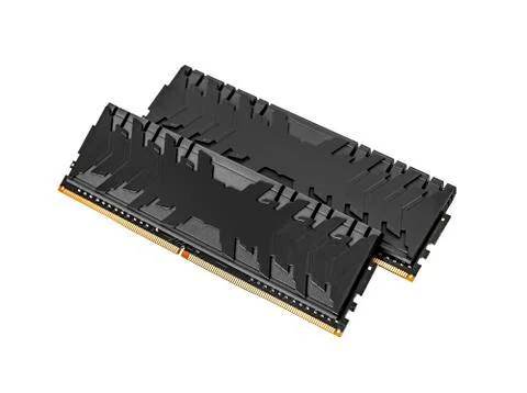 Ram DDR4 memory modules isolated on a white background. Stock Photos