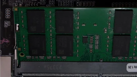 RAM DDR4 Sodimm Installation in PC with Connector on Motherboard Background Stock Footage 270469753
