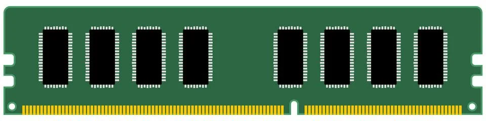 RAM for desktop computer, memory stick isolated on white background. Clipart. Stock Illustration