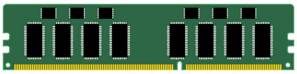 RAM for desktop computer, memory stick isolated on white background. Clipa... Foto stock