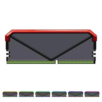Ram desktop memory cartoon vector graphic Illustrazione stock