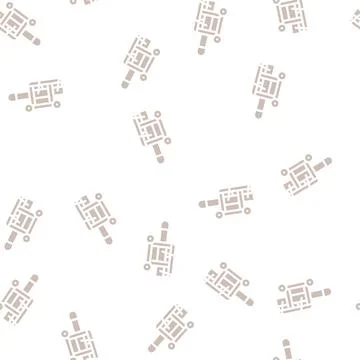 Ram equipment glyph vector seamless pattern black Stock Illustration