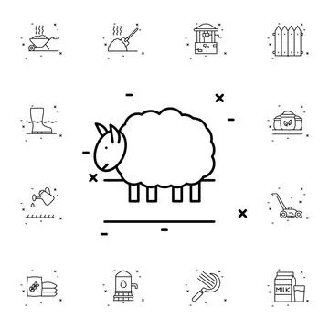 Ram flat vector icon in agriculture pack Stock Illustration