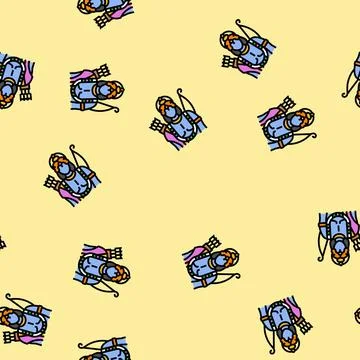 Ram god indian vector seamless pattern Stock Illustration