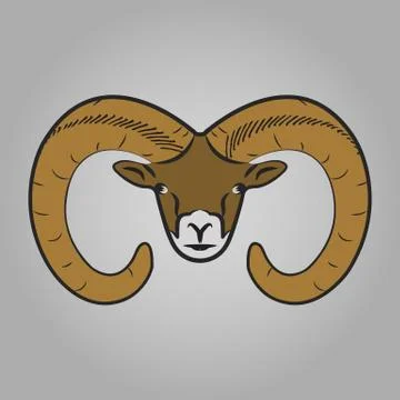 Ram head icon. Stock Illustration