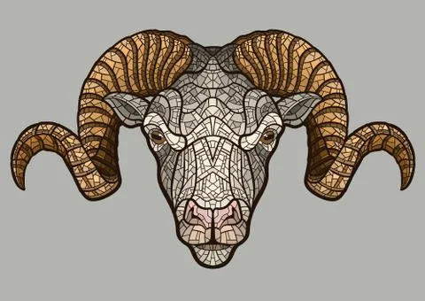 Ram head mascot Stock Illustration
