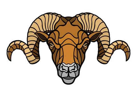 Ram head mascot Stock Illustration