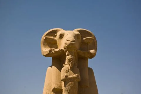 Ram-headed sphinx Stock Photos