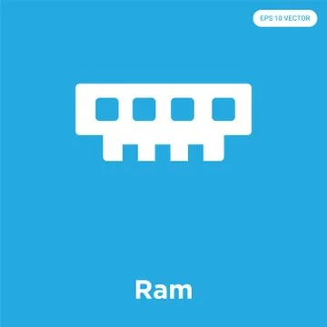 Ram icon isolated on blue background Free Stock Illustration
