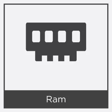 Ram icon isolated on white background Illustrazione stock gratuita