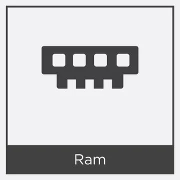 Ram icon isolated on white background Illustrazione stock gratuita