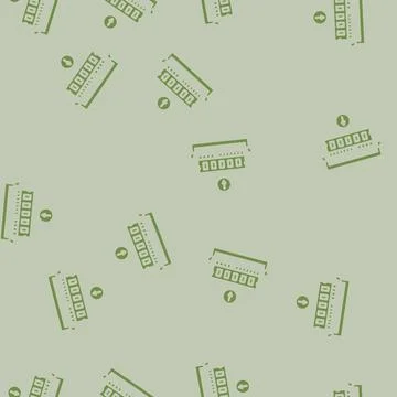 Ram installation repair computer glyph vector seamless pattern Stock Illustration