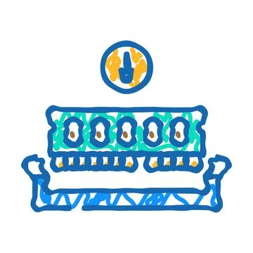 Ram installation repair computer icon doodle illustration Illustrazione stock