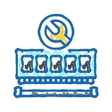 Ram installation repair computer icon doodle illustration Illustrazione stock