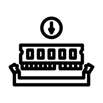 Ram installation repair computer line icon vector illustration 스톡 일러스트