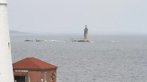 Ram Island Ledge Lighthouse Stock Footage 2928674
