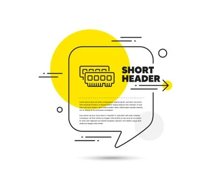 Ram line icon. Computer random-access memory component sign. Vector Stock Illustration