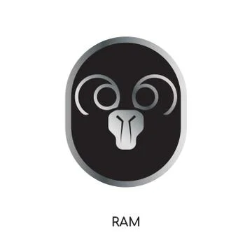 Ram logo image isolated on white background for your web, mobile and app desi Stock Illustration
