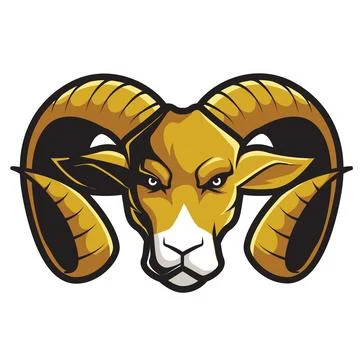 Ram mascot logo design head with big horn Stock Illustration