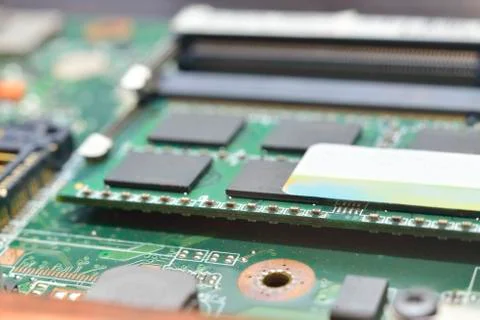 RAM on matherboard Stock Photos