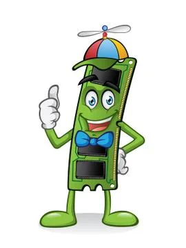 Ram memory card cartoon Stock Illustration