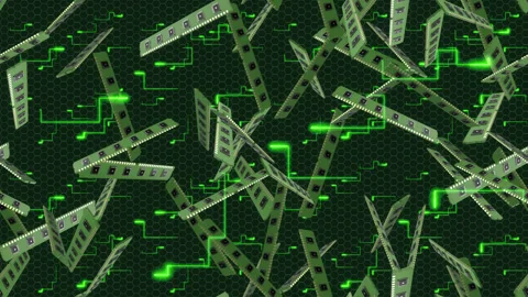 RAM Memory Card Computer Wallpaper loop tile Swirl. This is a loopable and Stock Footage 305541524