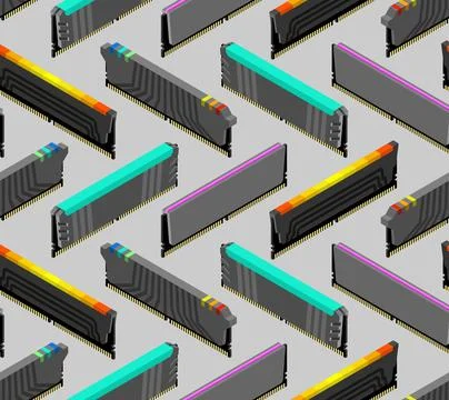 RAM memory card pattern seamless. Random access memory background. Computer.. Illustrazione stock