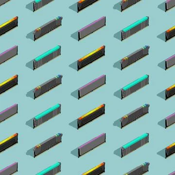 RAM memory card pattern seamless. Random access memory background. Computer.. Illustrazione stock