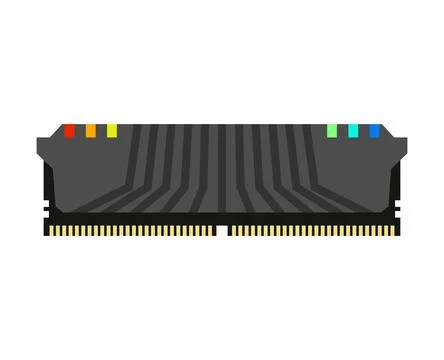 RAM memory card. Random access memory isolated. Computer component DDR Illustrazione stock