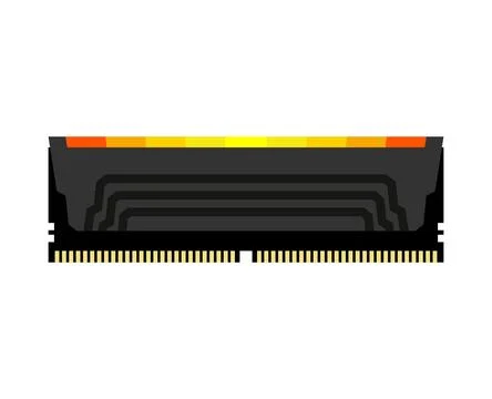 RAM memory card. Random access memory isolated. Computer component DDR Illustrazione stock