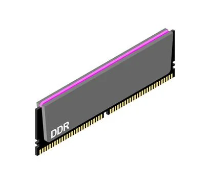 RAM memory card. Random access memory isolated. Computer component DDR Stock Illustration