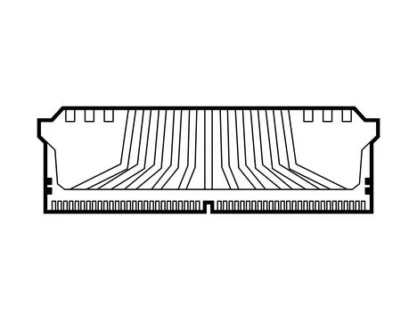 RAM memory card. Random access memory isolated. Computer component DDR Illustrazione stock