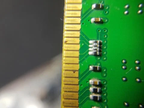 RAM memory circuit board of computer macro close-up, Computer Hardware Stock Photos