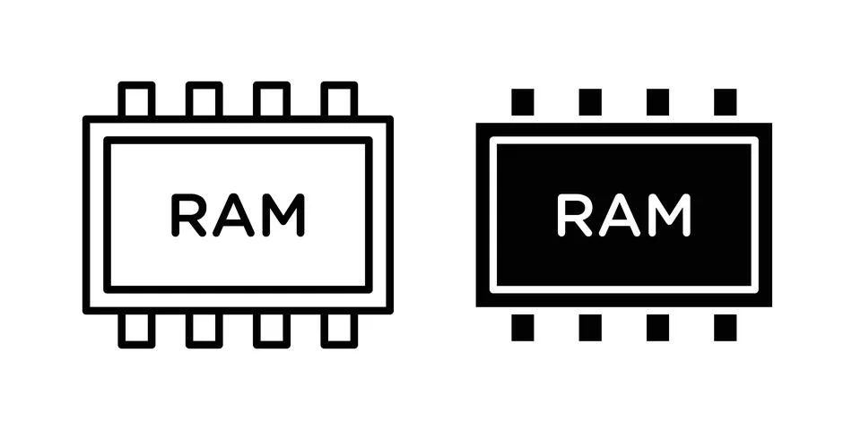 Ram memory icon concept logo design collection Stock Illustration