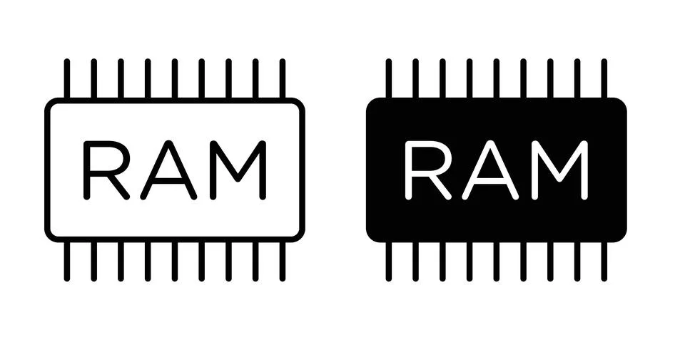 Ram memory icon design. Illustration icons in linear and clipart pack Stock Illustration