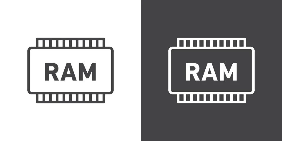 Ram memory icon Illustrazione stock