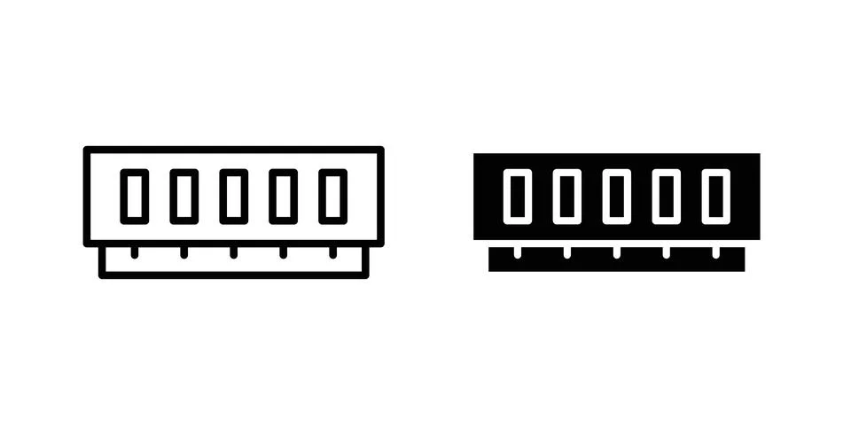 Ram memory icon illustration vector, icon set for apps Stock Illustration
