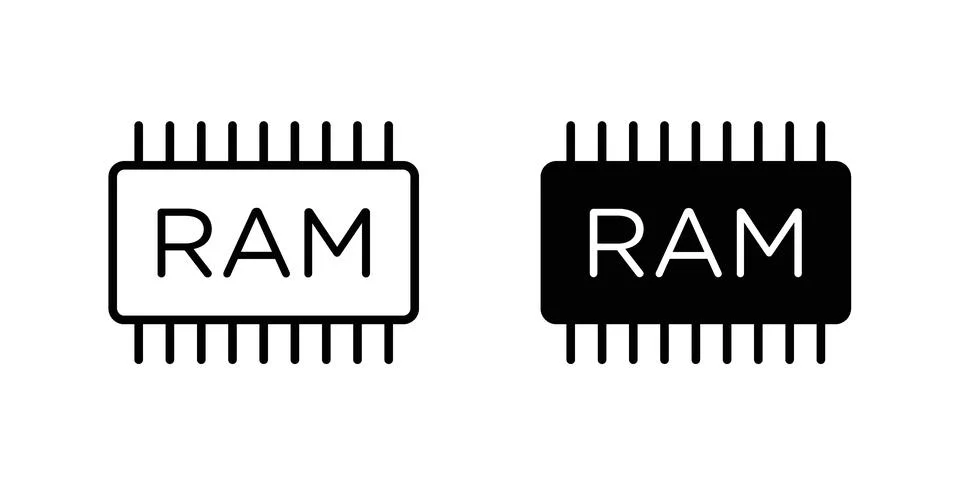 Ram memory icon modern style vectors set Stock Illustration