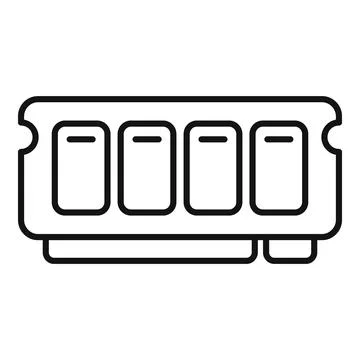 Ram memory icon outline vector. Pc computer part Stock Illustration