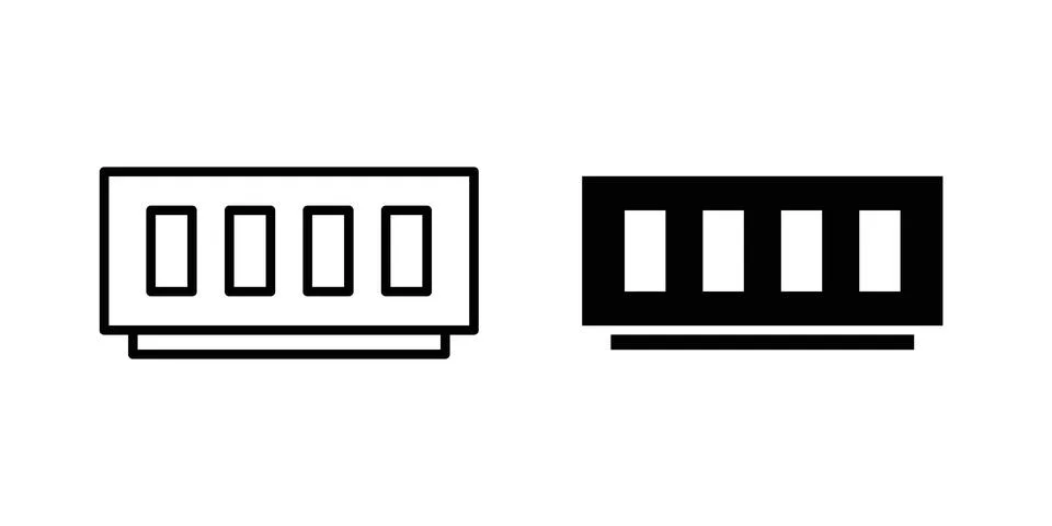 Ram memory icon vector design illustrations Stockillustratie