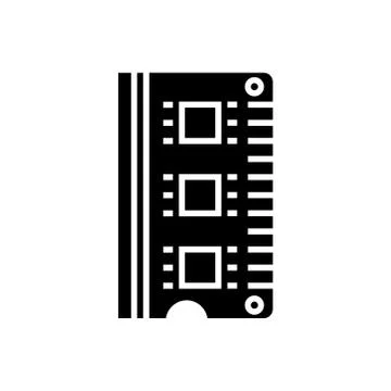 Ram - memory icon, vector illustration, black sign on isolated background Stock Illustration